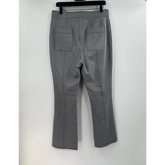 Anthropologie Maeve High Waist Grey Seamed Flare Pants Size 14 - Picture 8 of 10